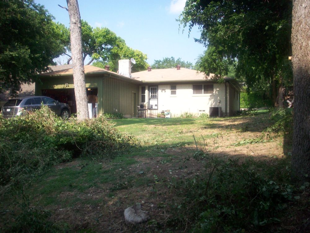 Back Yard After Clearing Away old Chainlink Fence