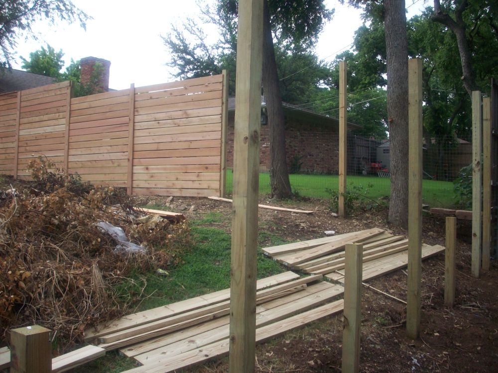 Fence Posts Set and Slats Layed Out
