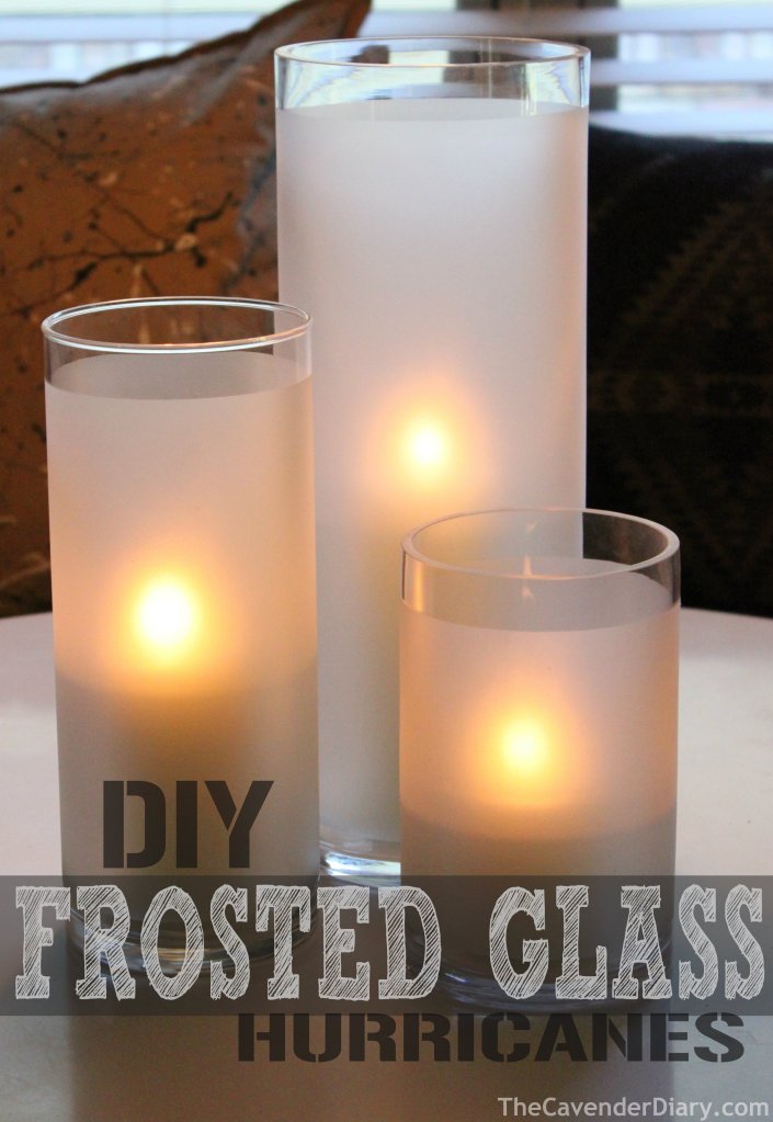 DIY Frosted Glass Hurricanes from the Cavender Diary