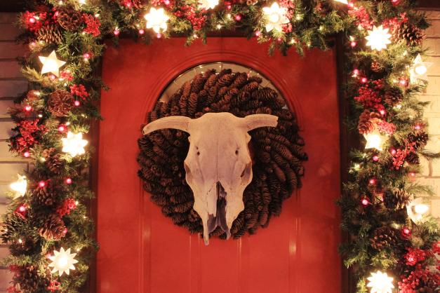 Christmas 2011 Front Door with Skull