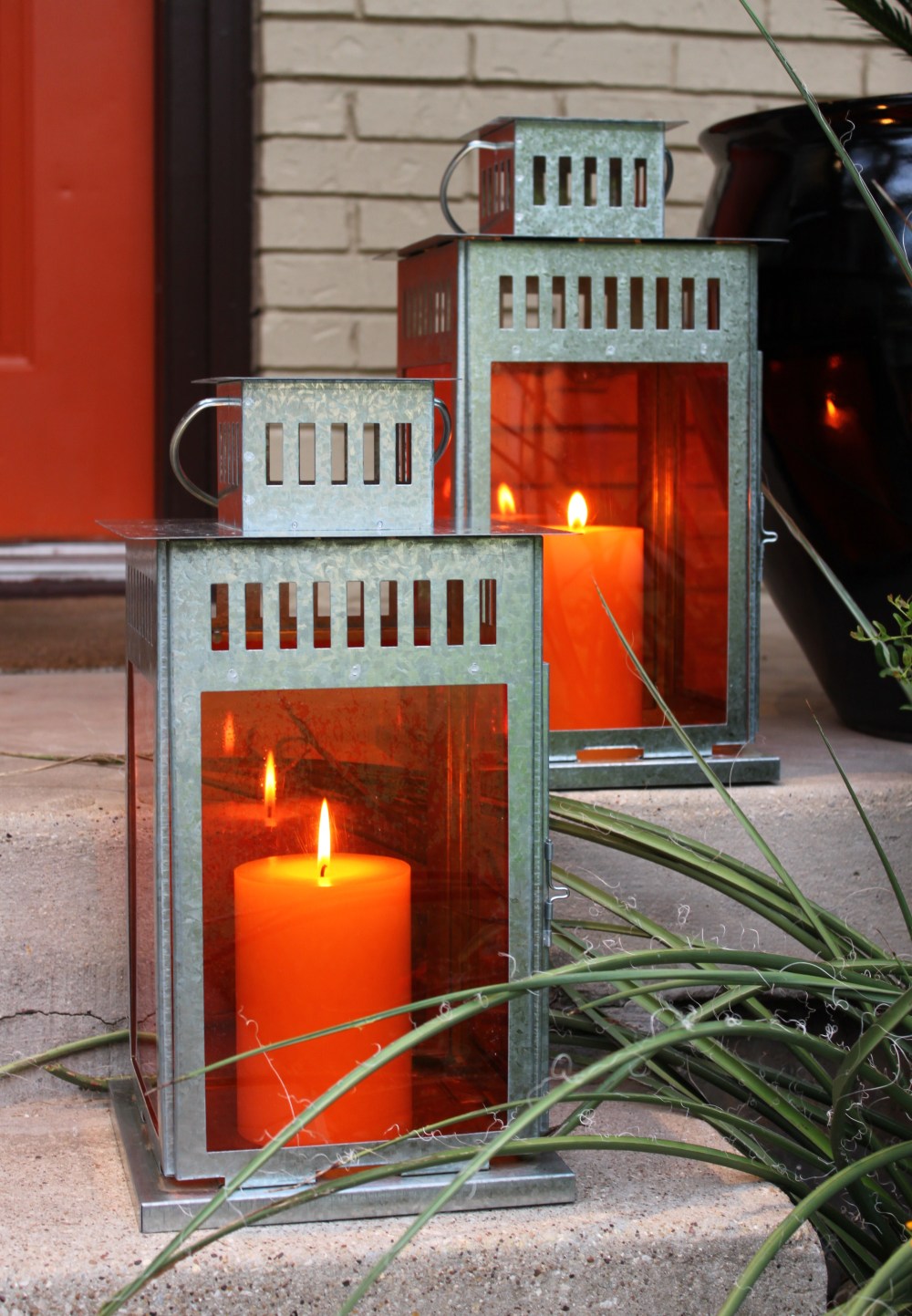 Lanterns with Orange Gels