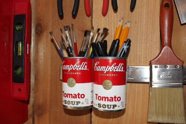 Tomato Soup Cans With Pens/Pencils