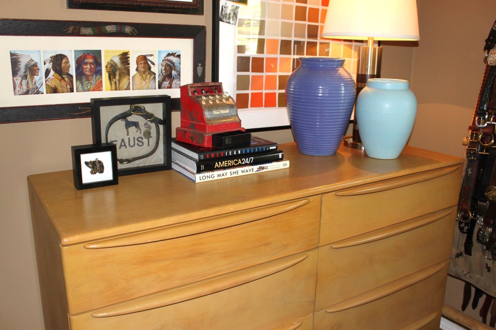 Top of the Blond Dresser in the Guest Room