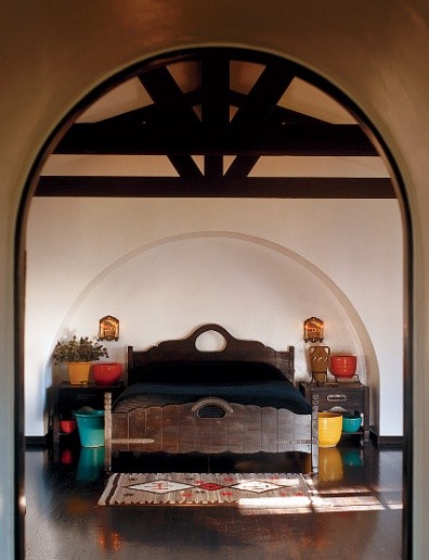 Diane Keaton Bedroom with Bright Pots