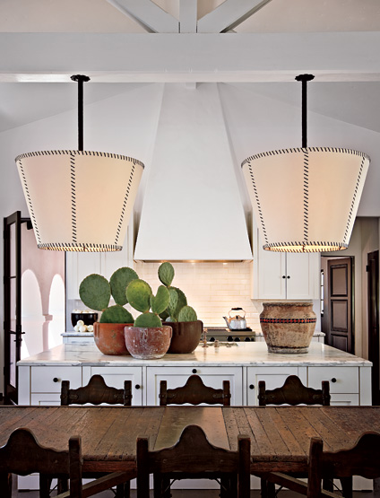 The Kitchen with Whip-Stitched Lamps