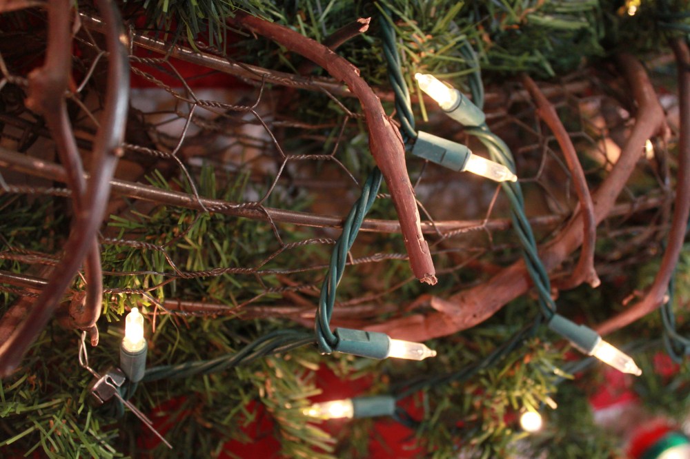Close-Up of Chicken Wire Wreath