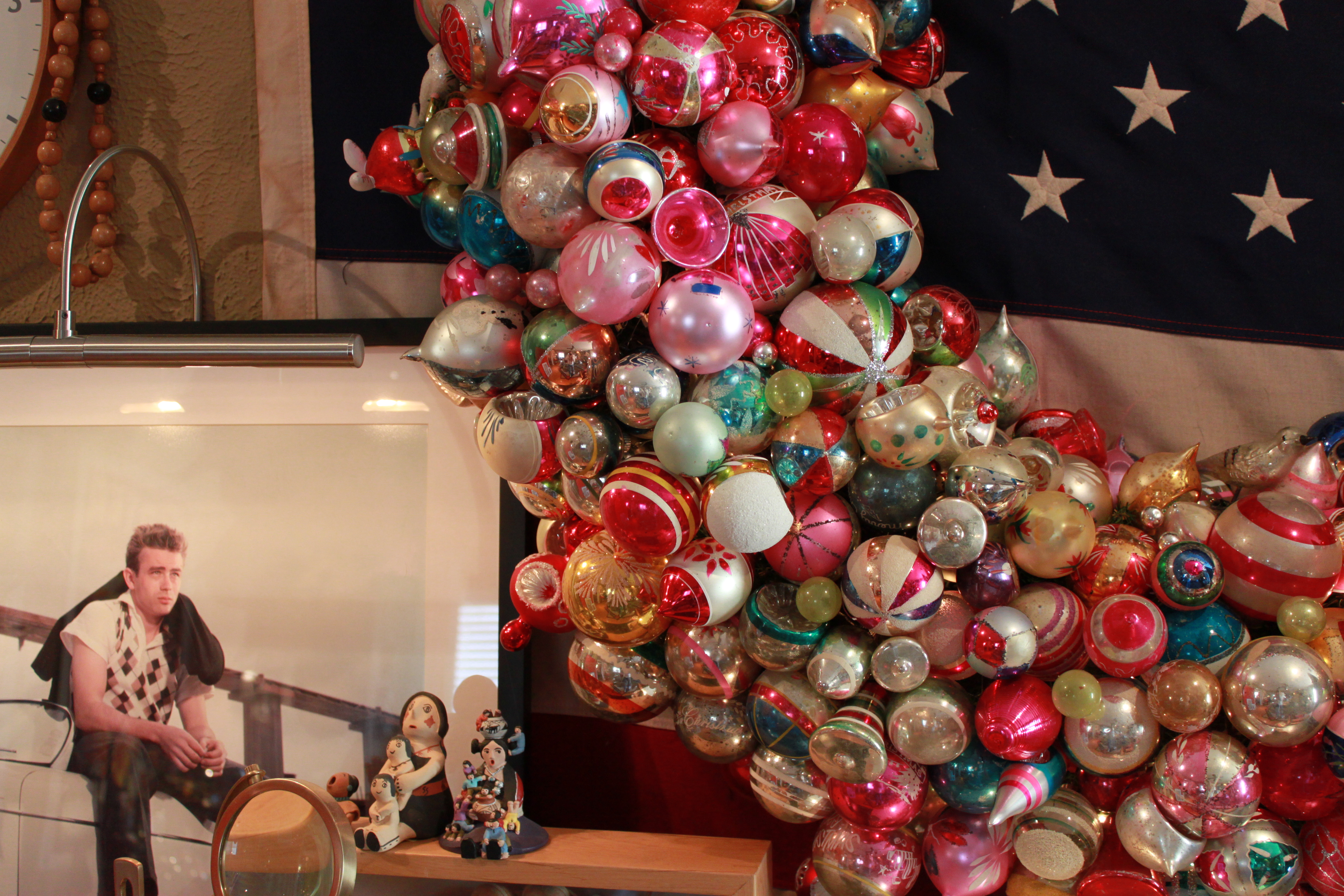 Vintage Ornaments Hooked into Wreath Form