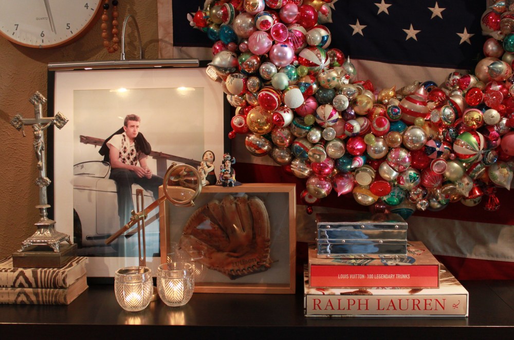 Top of Console with Ornament Wreath