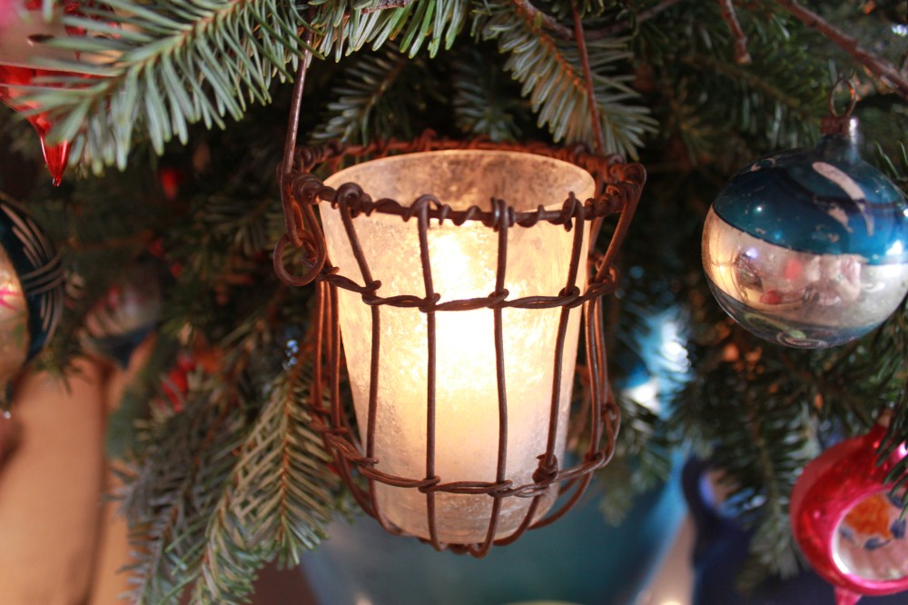 Small Hanging Votive with Crystal Frost 