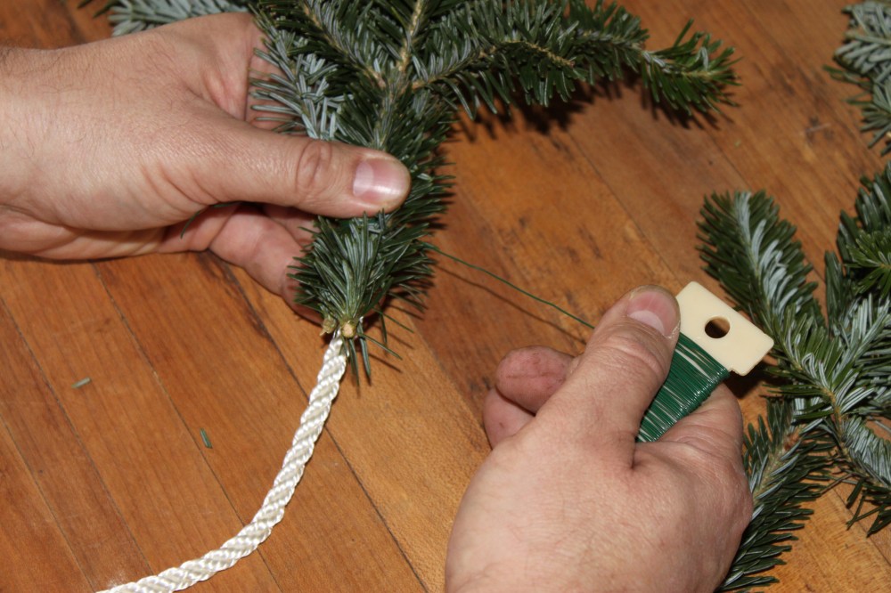Wiring the Branch Pieces to the rope