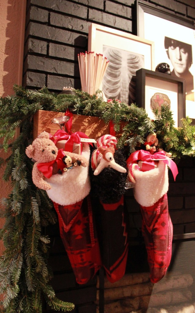 Christmas Stockings on the Den Mantle