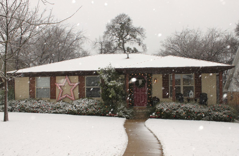 Snow Coming Down on the Cavender House