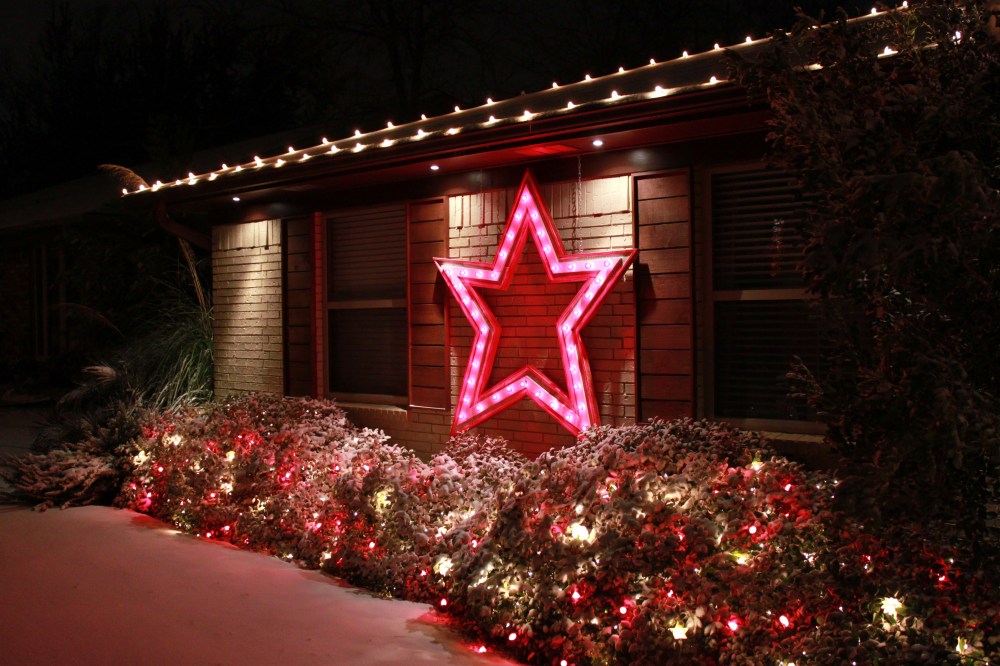 Big Red Star in the Snow