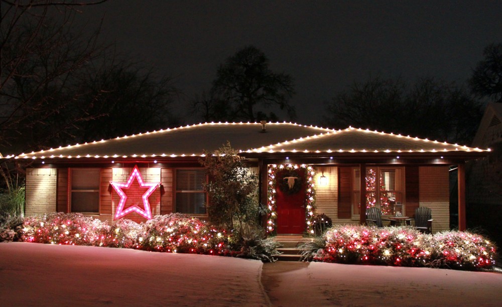 Snow and Lights on the Cavender House