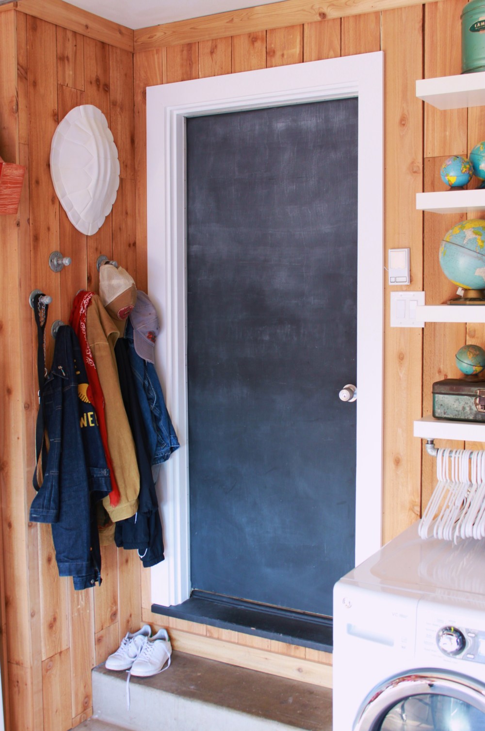 Finished Chalk Board Door in the Garage