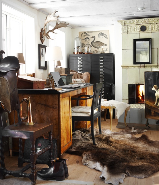 Very Cool Office with Fur on Floor