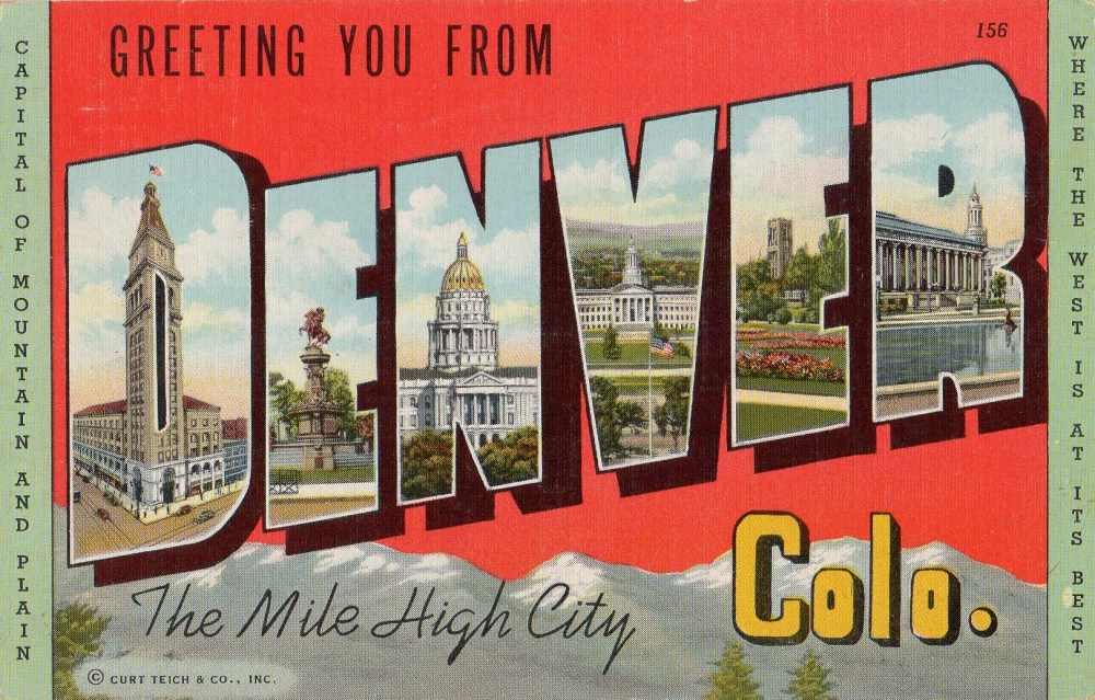 Denver Vintage Linen Postcard