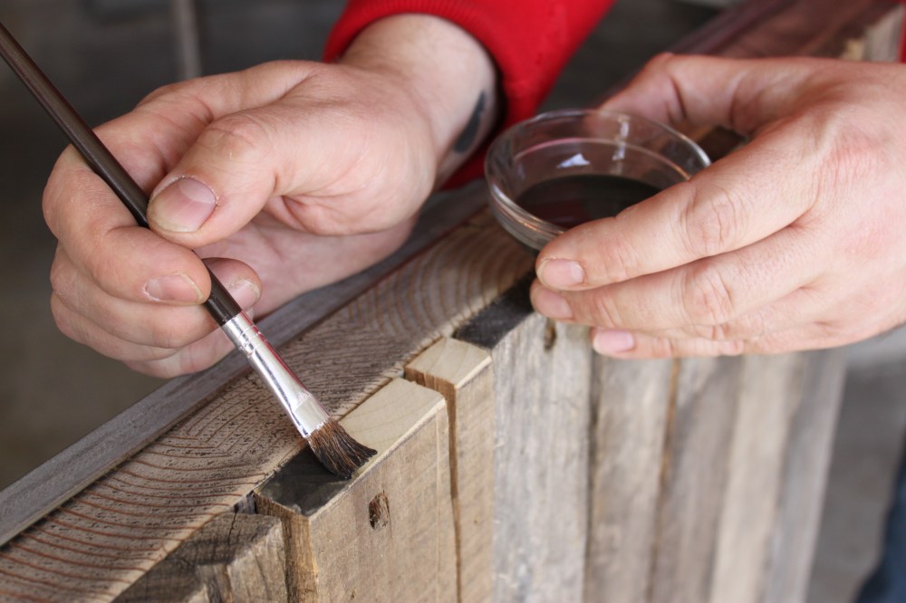 Aging the Freshly Cut Wood with Acrylic Craft Paint