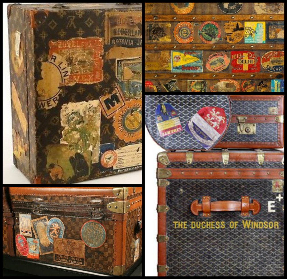 Vintage Travel Sticker Collage