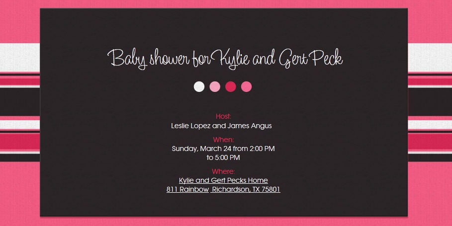 Invite for The Peck's Baby Shower