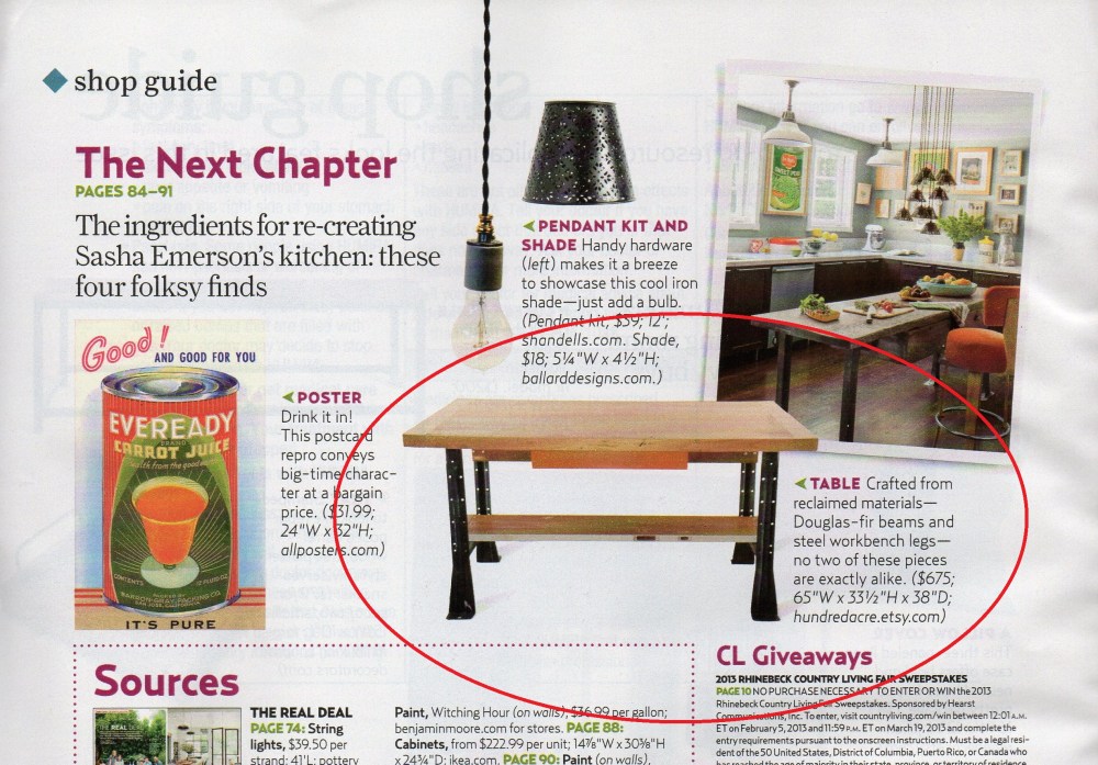 Country Living Work Table