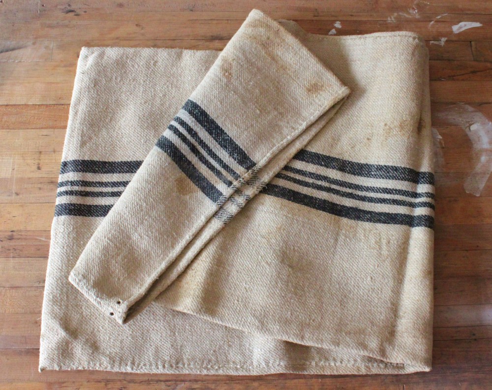 Grain Sack with Black Center Strips