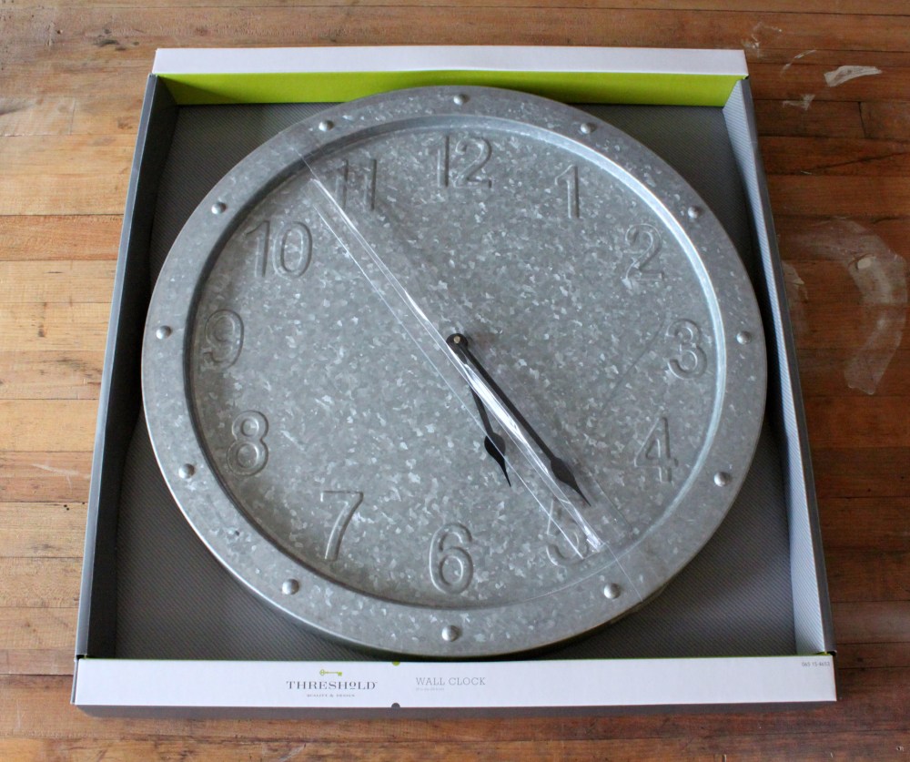 Galvanized Metal Clock from Target in Package