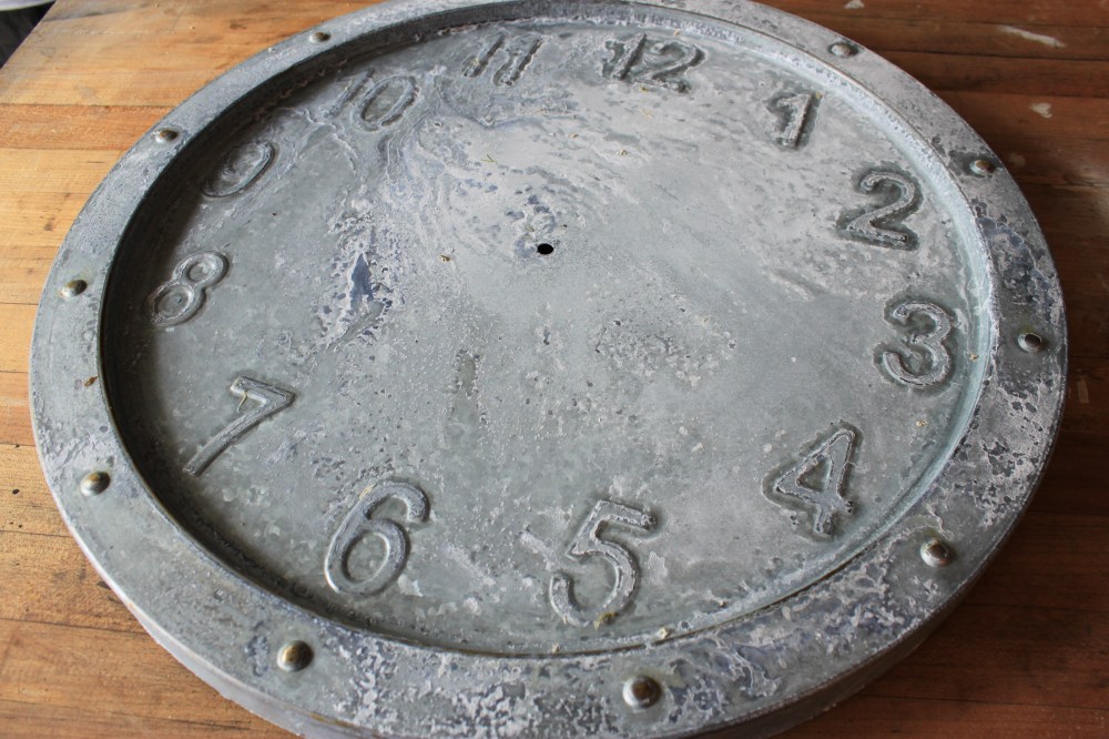 Weathered Galvanized Clock with Bleach