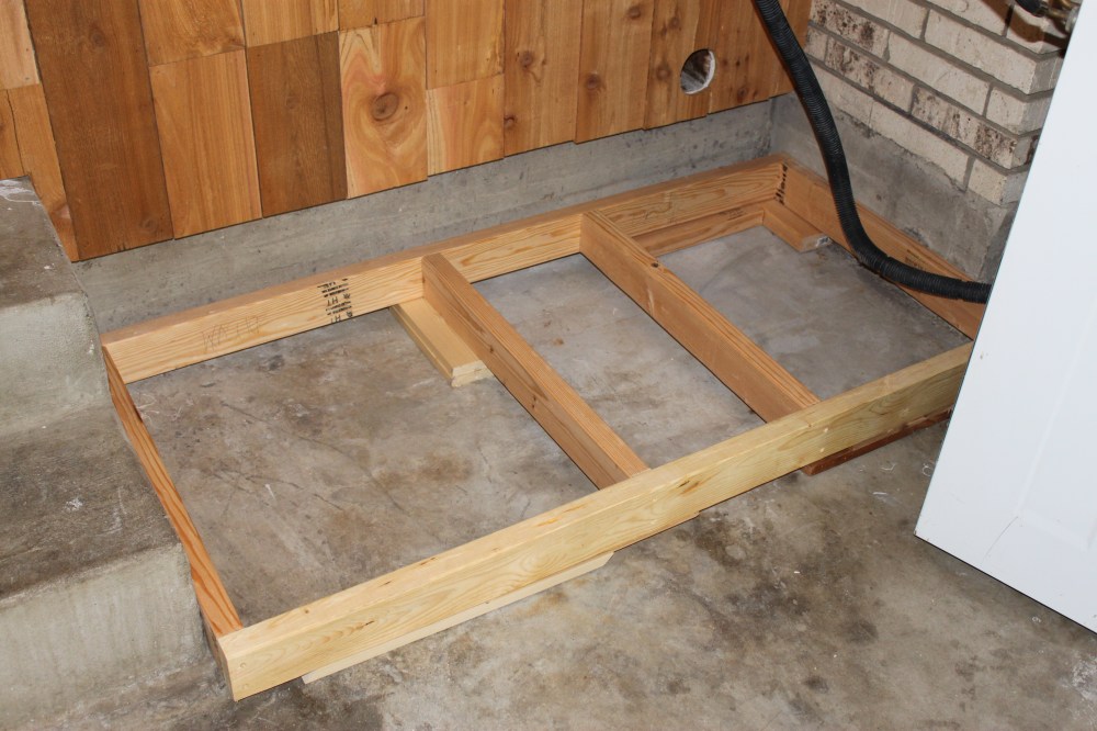 2 X 4 Frame with shims to Level