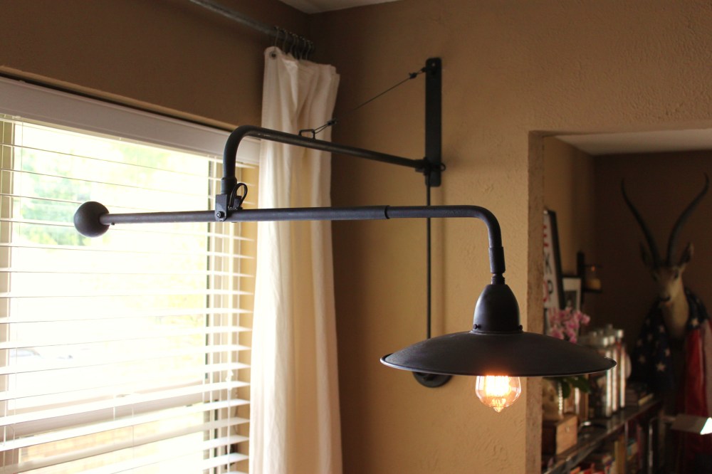 Finished Restoration Hardware Lamp in the Breakfast Room