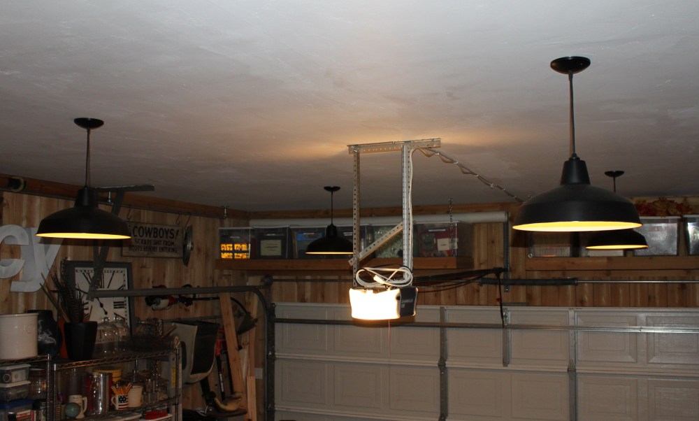 Garage Ceiling with New Pendants