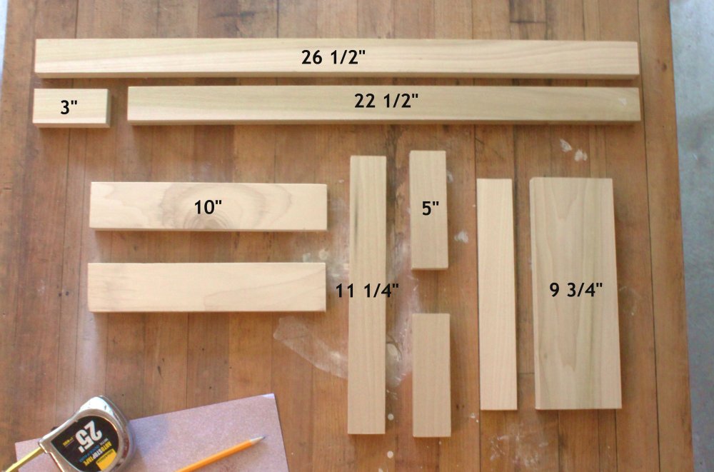 Precut pieces for my Easel with Legnths