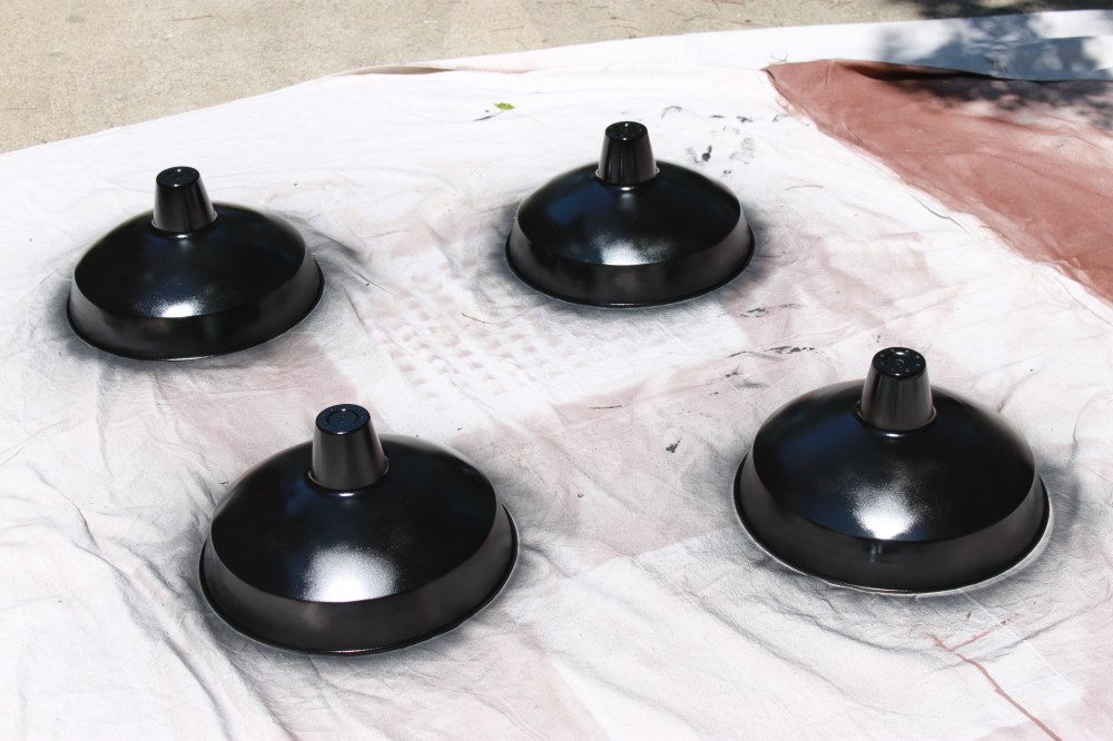 Spray Painted Pendants in the Drive Way