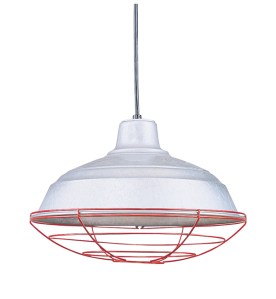 Barn light Electric Pandant with Red Wire Cage