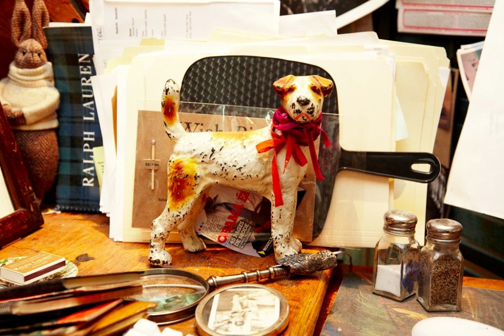 Iron Dog Door Stop in Carter's Office