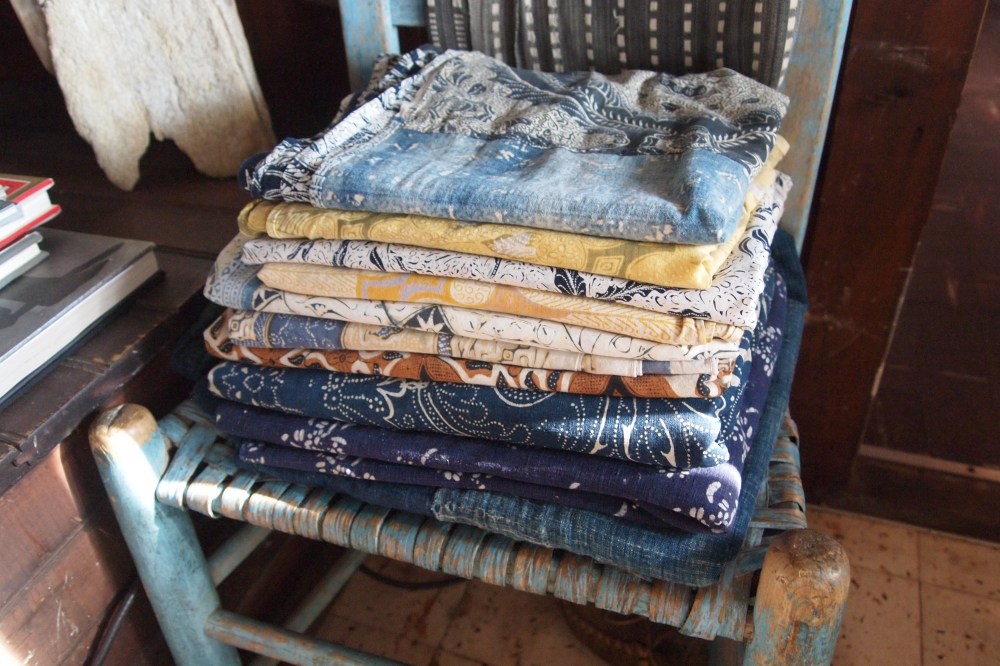 Stack of Vintage Batiks at Seaweed's Beach House