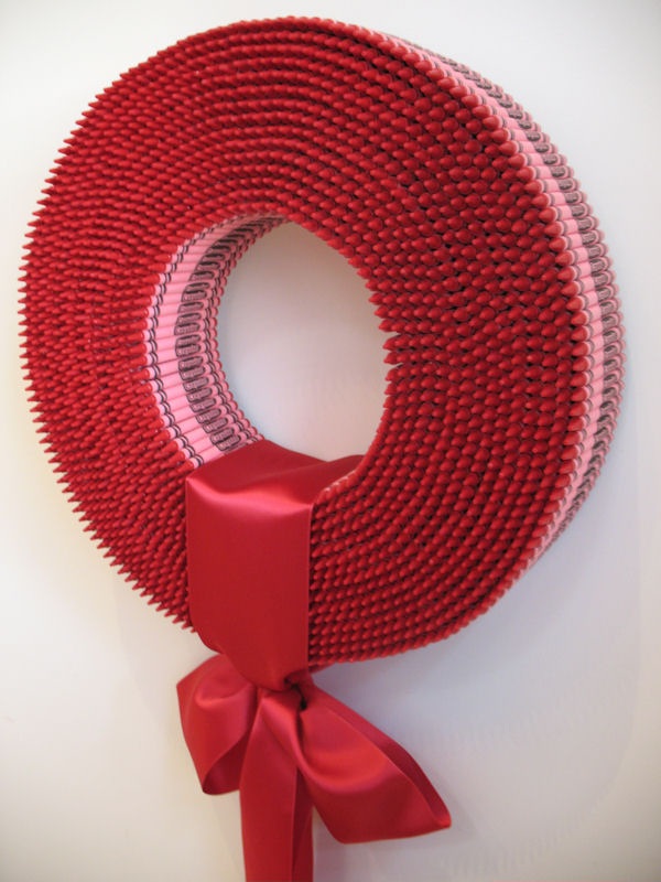 Wreath Made from 3000 Red Crayons