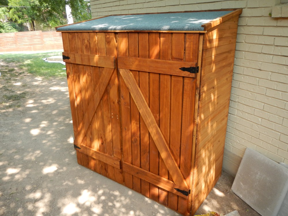 Assembled Shed on the Side of the  House