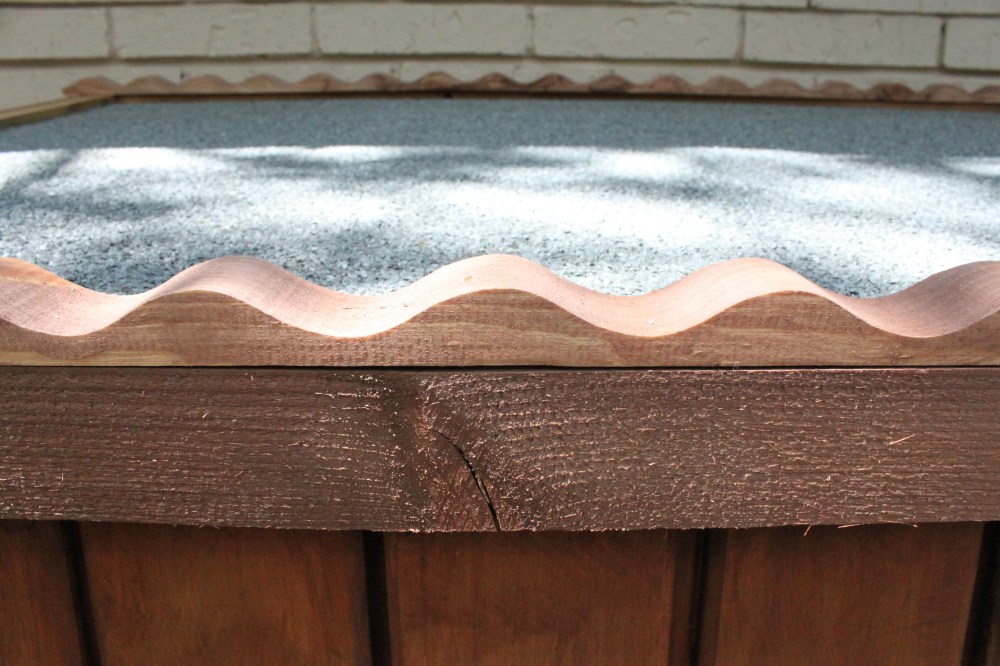 Close-up of the Scaloped Trim on the Tool Shed Roof