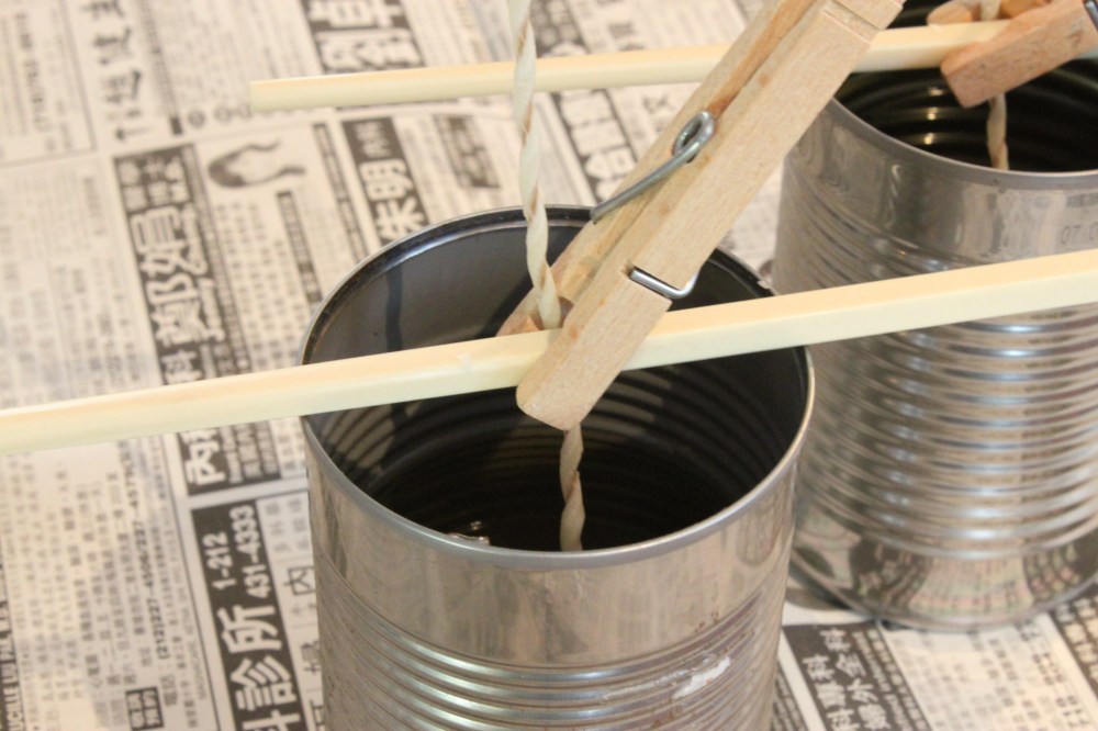 Close Up of Wick on Clothes Pin