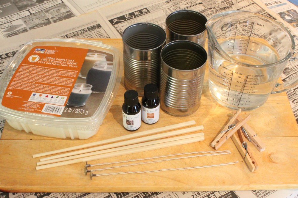 Everything You Need to Make Candles in Tin Cans