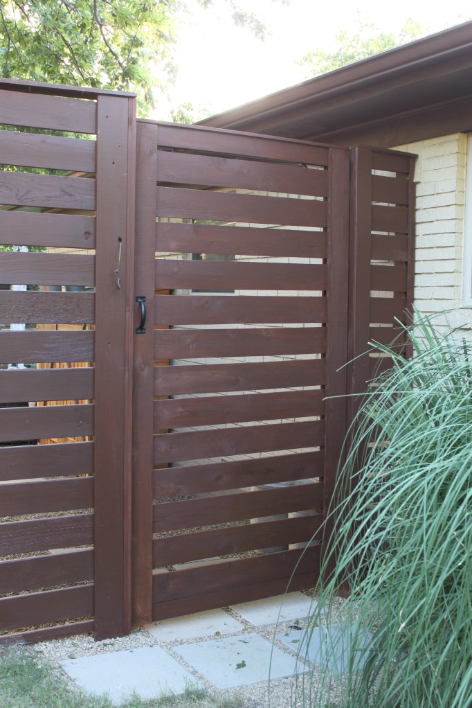 Finished Front Horizontal Slat Gate at the Cavender House