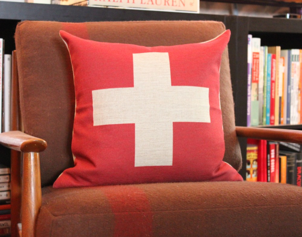 Reverse Swiss Cross Pillow from Etsy