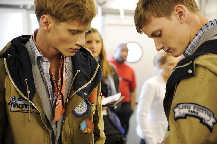 Backstage at the Louis Vuitton Men's Spring '14 Show