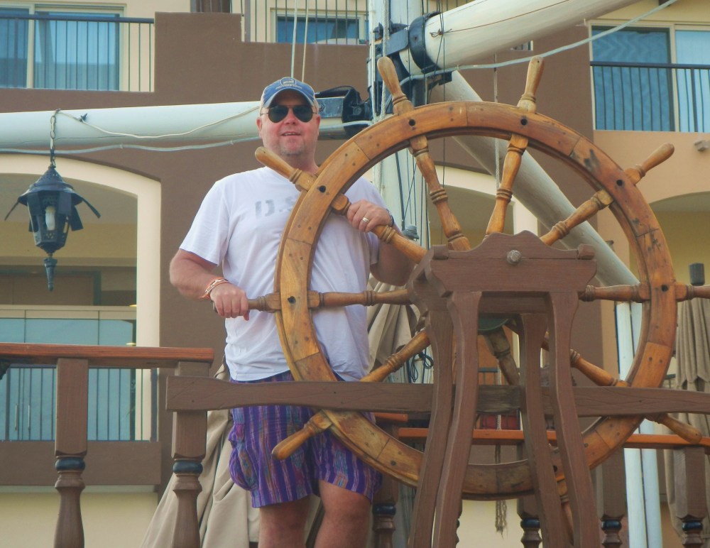 Jamie with the Pirate Wheel in Cabo