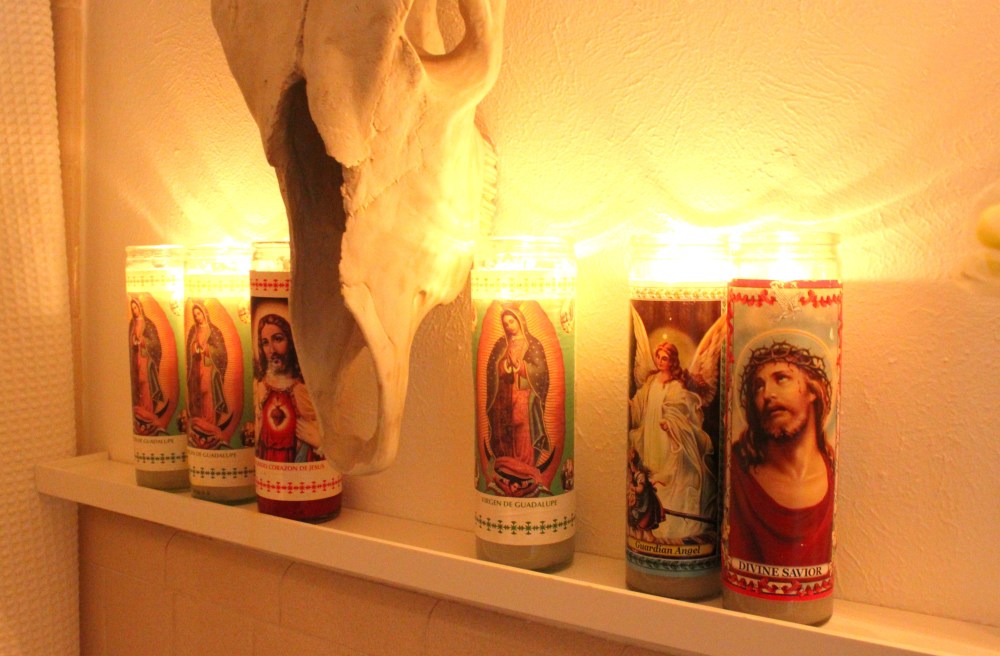 Santos Candles in the Bathroom