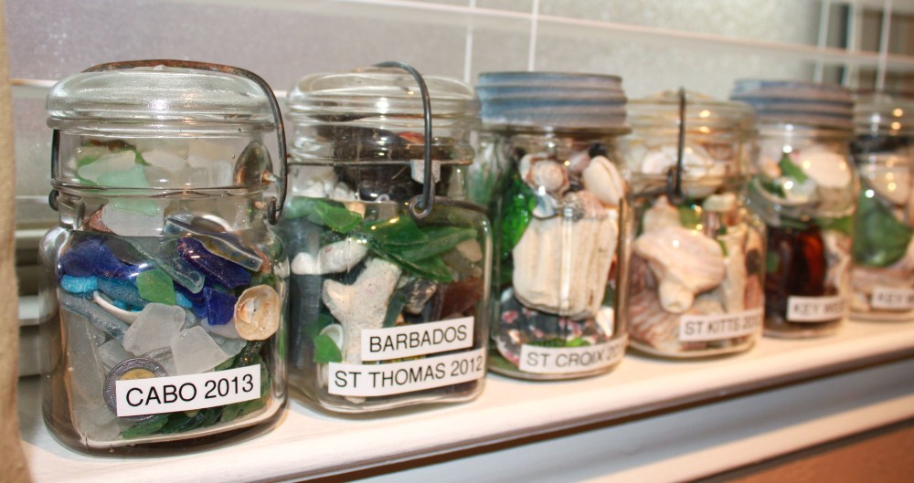 Seaside Memory Jars in the Bedroom