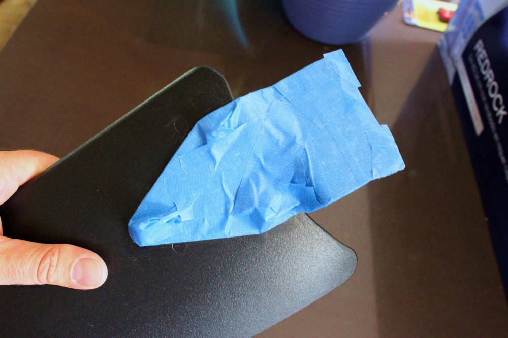 Tape off the Chrome Arm with Blue Tape