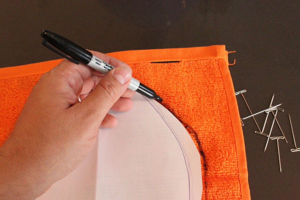 Trace the Fish Shape onto the Wash Cloth