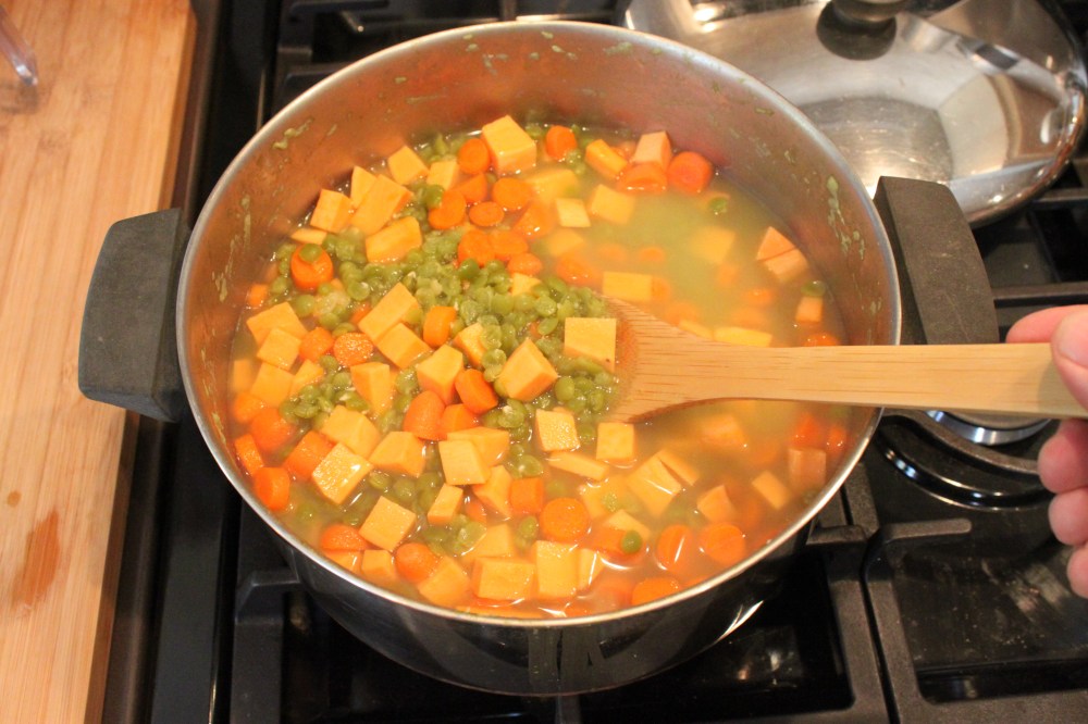 Add the Diced Vegetables to the Stock